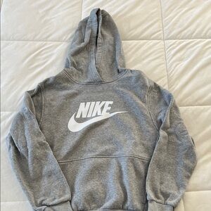 Nike Boys XL Heather Gray Hoodie with White Logo
